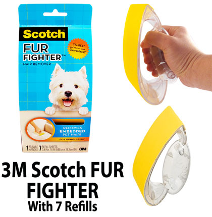 Scotch- Fur Fighter Hair Removal Tool- Get The Fur Out Of Your Furniture! Scotch- Fur Fighter Hair Removal Tool- Get The Fur Out Of Your Furniture!