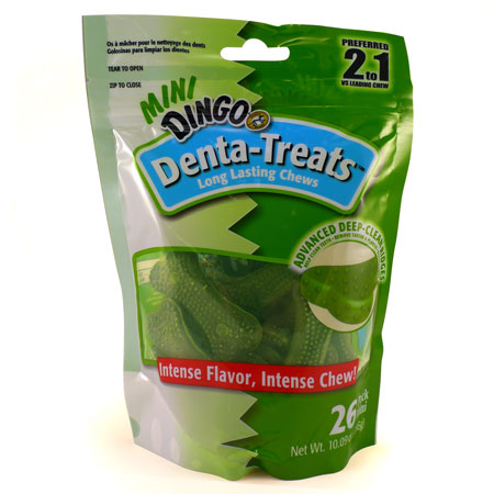 Dingo Denta Mini Treats 26-PACK - Freshens Breath, Removes Plaque And Tartar