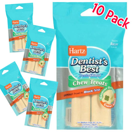 Dentist Best Bacon Flavored Chew Treats - 10 Total Treats!