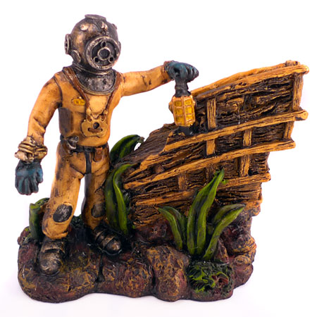 Diver Exploring Shipwreck 