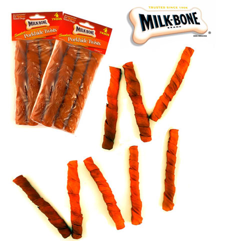 MilkBone Pork Hide 6 InchTwist - 8 ChewsTotal!
