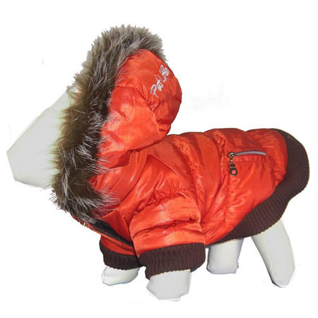 Pet Life Metallic Fashion Parka w/ Removable Fur-Lined Hood (Features 3M Thinsulate)