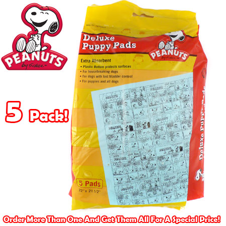 Peanuts Comic Strip Puppy Training Pads 5 Pack