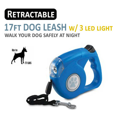 17ft Retractable LED Dog Leash