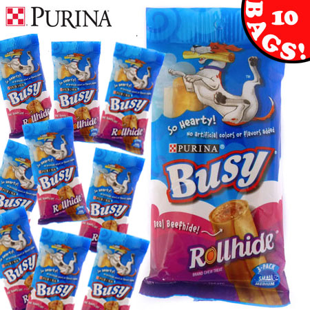 Purina Busy Rollhide Small-Medium Size - 10 Bags!