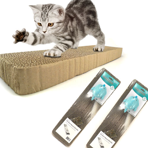 Master Paws - Scratch Board 2 Pack With Cat Nip and Toy Master Paws - Scratch Board 2 Pack With Cat Nip and Toy