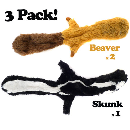 3 Pack of Stuffingless Critters Dog Toys - Ships Free! 3 Pack of Stuffingless Critters Dog Toys - Ships Free!
