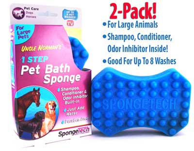 2 Pack of Bath Sponges with Shampoo, Conditioner and Odor Inhibitor Inisde
