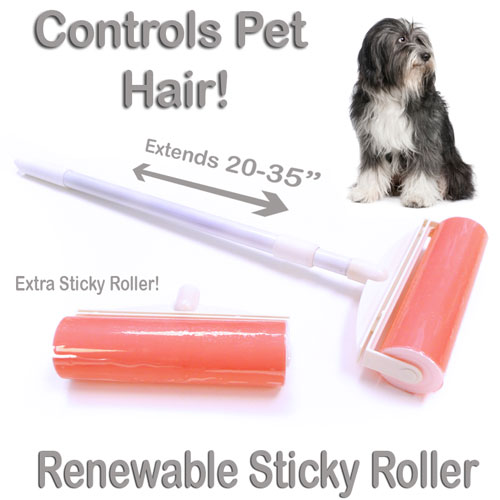 Extending Handle Pet Hair Roller With Extra Roller Head Extending Handle Pet Hair Roller With Extra Roller Head